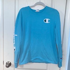 teal champion long sleeve shirt